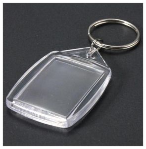 50 datorer Clear Acrylic Plastic Blank Keyrings Insert Passport PO KeyChain KeyFobs Keychian Key Chain Ring8968053