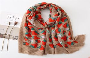 Autumn Lovely Red Strawberry Cotton Scarf Woman Long Fund Super Travel Sunscreen Shawl6116266