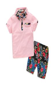 Kids Boys Polo Outfits Outfit per bambini in cotone Thirts Lavani Adatta per bambini Abbigliamento Casual Boutique Pochina elastica floreale Shorts Sui4583077