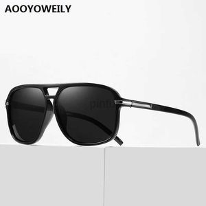 Óculos de sol Operações de óculos de sol polarizados de grandes dimensões homens da moda Moda Drivers de viagem Sun Glasses Pilot Black Shades Anti-Glare UV400 240412