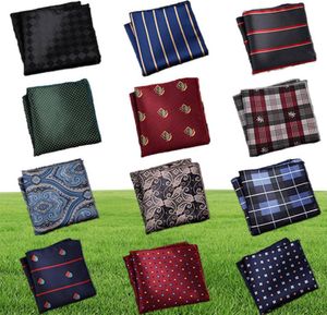 Homens de luxo lenço de lenço de bolinhas listradas hankies estampados de poliéster bolso de bolso de bolso de bolso de bolso 2323cm1469989