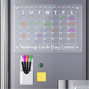 Kylmagneter stiker magnet kkas papan kalender perencana dapat digunakan kembali hapus kering magnetik jadwal transparan akrilik p dh1x2