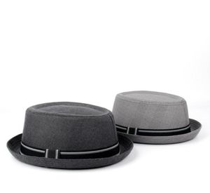 Fashion Men Fedora Hat Flat Pry Pie Cappello per Gentleman Dad Bowler Porkpie Jazz Big Size S M L XL5802434