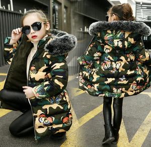 Varejo High Christmas Girls Inverno Down Coat Camouflage Jackets Warm Designer Casacos Moda Capuz de algodão Outwea8042836