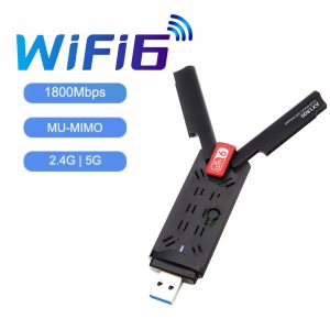 Karten 1800 Mbit/s WiFi -Adapter USB 802.11AX 2.4G/5GHz USB 3.0 Wireless WiFi Antenna Network Card Support für Windows WiFi für Laptop