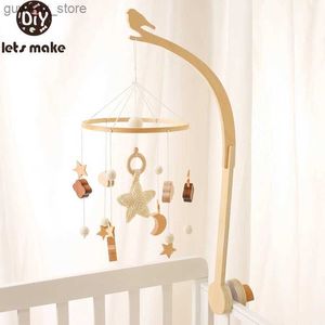 Mobiles# Baby Wooden Bel Subracket Mobile Habler Catcles Hanger de brinquedo Baby Crib Mobile Bell Wood Toy Toy Shape Solder Bracket Y240412