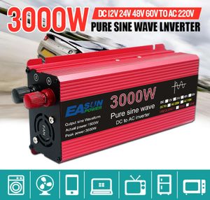 Инвертор с чистой синатной волной 3000W 2200 Вт 1600 Вт 1000 Вт напряжения DC 12V 24 В до переменного тока 110 В 220 В трансформатор трансформатор Солнечный инвертер 2215234