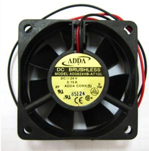 Kylning Adda AD0624HBA71GL 6025 6CM 60*60*25mm DC 24V 0,15A 2Wires Brushless Axial Server Inverter Cooling Fan