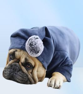 Roupos de cão de estimação de inverno Roupas de bulldog francês para cães Casaco de cachorro gordo Capinho de estimação para capuz de cachorro Ropa perro york272u4959897