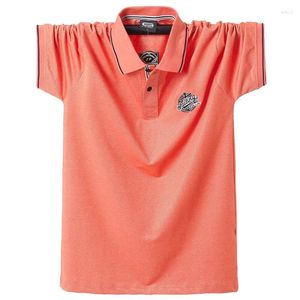 Polos masculinos Summer Men Camisetas Polo de algodão puro Manga curta camisa sólida emblema bordada