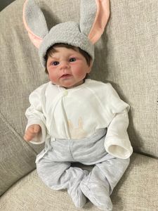 49cm yenidoğan bebek Elijah Reborn Bebekler Açık Gözler Yumuşak Silikon Vücut Hayata Bakım 3D Cilt Görünür Damarlar Sanat Bebek Bebe Bebe Reborn