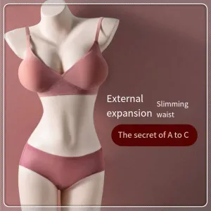 Bras Plain Muscle External Chest Expansion Type Seamless Underwear Women's Naked Feeling Thickened Small Chest Gathering Special Bra