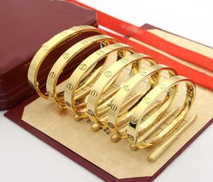 Love series gold bangle Au 750 18 K never fade 1821 size with box with screwdriver official replica top quality luxury brand gift4525191