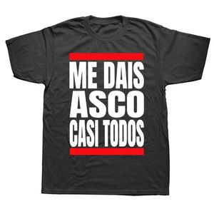 Mi disgustrai quasi tutti magliette divertenti testi spagnoli umorismo top tops dimensione eu 100% cotone unisex magliette morbide casual 240407