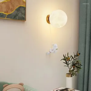 Wall Lamp Children's Room Creative Moon Lights Personality Cartoon Boy Bedroom Bedside Background