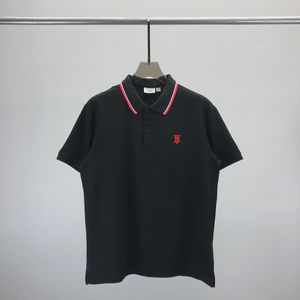 Moda Polo Man Erkek Polos Poloshirt Üst Tee Kısa Kollu T-Shirts Tasarımcı Gevşek Tees Sıradan Siyah Beyaz Tişört