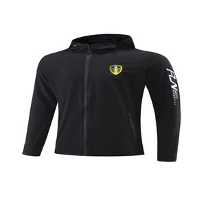 リーズ・ユナイテッドFCメン039Sジャケットジュニアジャージーフルジッパーフード付きジャケットウィンドブレイカー6442984のサッカーファンのために薄く、通気性