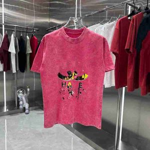 Kvinnors t-shirtdesigner xiaoxiangjia korrekt hög version 24s ny snöflinga inlagd gammal personlig tryck herr och samma korta ärm t-shirt trend 6rub