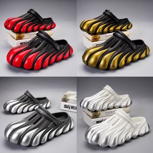 Slipper Beach Painted Five Claw Golden Dragon EVA Hole Shoes with a Feet Feeling Thick Sole Sandals Summer Beach Men's Shoes Toe Wrap Breathable Slippers