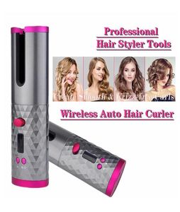 Ferramentas de penteado Curling Iron Helmatic Hairler sem fio Curls recarregáveis sem fio ondas LCD Exibição cerâmica Curlin Curlin630455