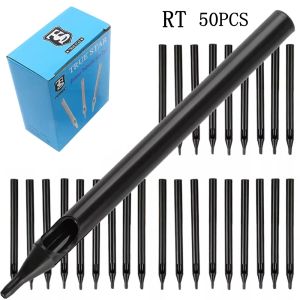 Versorgt echte Stern -Tattoo -Tipps 50pcs 3r 5r 7r 9r 11r schwarze lange Einweg -Tipps 108 mm Nadeln Tipp für Tattoo -Nadeln kostenloser Versand