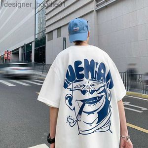 Men's Hoodies Sweatshirts Mens summer oversized short sleeved T-shirt cotton humorous style casual solid color gym Harajuku pattern customized C240412