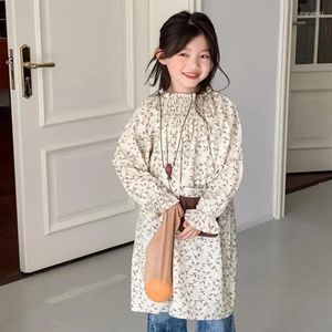 Girl Dresses 2024 Style Girls Printed Dress Fashion Spring Cotton 2-9 Years WW394