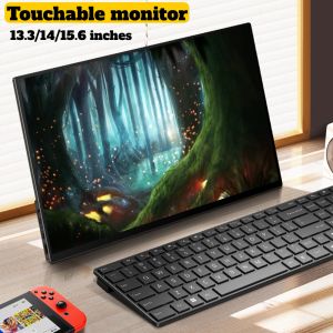 Monitorer 13.3/14/15.6in Touchable Computer Monitor med konsol Portable Monitor IPS Gaming Monitor för telefon PC Laptop XBO/PS5/Switch