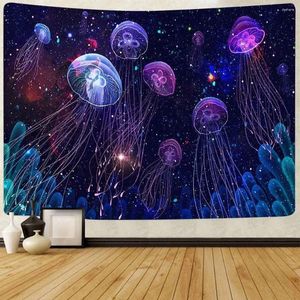 Tapestries Marine Tapestry Ocean Animal Colorful Jellyfish vägg hängande sovrum lägenhet sovsal vardagsrum dekor 95x73 cm