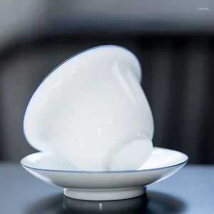 カップソーサー白い磁器カバーボウル家庭用カンフーシングルティーカップガイワン手作りセラミックセット大きな小さなサンカイ
