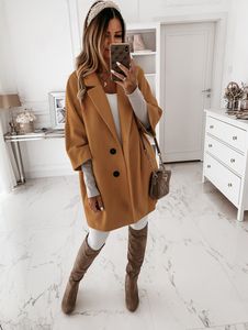 2024 Spring Women's Long Coat Black Turn-Down Collar Three-Quarter Hyls Loose Coats Kvinnliga nya trendiga avslappnade damkläder