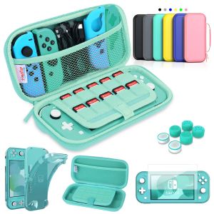 Väskor HeyStop Compatible med Switch Lite Carrying Case, Switch Lite Case med Soft TPU Protective Case Games Card 6 Thumb Grip Caps