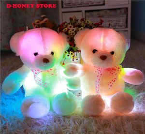 2020 Högkvalitativ LED -nattljus Lysande björn Söt Shining Bear Plush Toys Baby Toys Födelsedagspresenter Valentines3564880