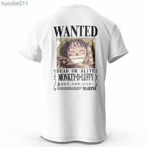 Herrtröjor tröjor japanska anime en bit luffy tryckt herr t-shirt kvinnor överdimensionerade rena bomullskläder topp c24325