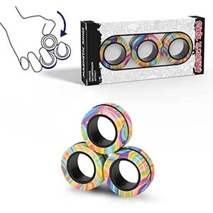 Ringos magnéticos de brinquedos descompressivos Conjunto de brinquedos de brinquedos adultos ímãs de fidget rings fidget pack grande presente para adultos adolescentes crianças 240413