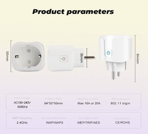 Power Energy Monitor 16A EU UK 10A US WiFi Smart Plug Socket Adapter SmartLife App Voice Control fungerar med Alexa Google Home6292004