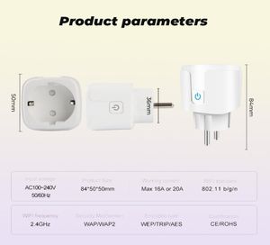 Power Energy Monitor 16A EU UK 10A US WiFI Smart Plug Socket Adapter SmartLife App Voice Control funktioniert mit Alexa Google Home6292004