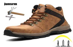 안전 신발 Men039S 강철 발가락 파동 자국 스포츠 스포츠 통기성 가벼운 작업 부츠 도장을 보호하기위한 야외 건축 7778540