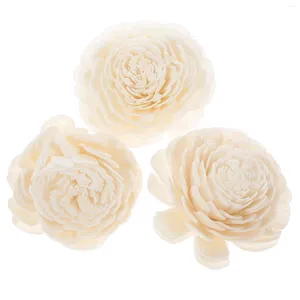 Decorative Flowers 3 Pcs Coreless Rattan Dried Home Scent Diffuser Oil Sticks Pole Accessory Cotton