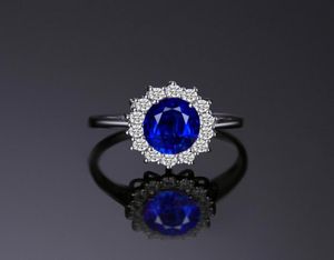 Blue Sapphire Engagement 925 Sterling Silver Ring Wedding jewelry desinger rings89107768446423