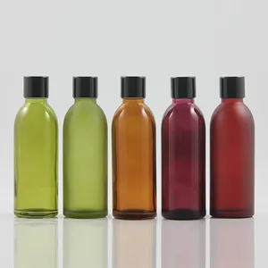 زجاجات تخزين زجاجات زجاجية مع غطاء أسود لامع للمنتجات التأسيسية التجميلية E سائل 60 مل