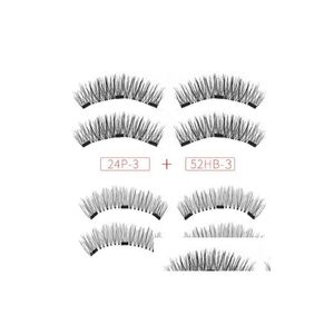 False Eyelashes Shozy 2 Pairs Reusable Natural With Gift Box Magnetic Applicator Handmade 3 Magnets Eyelashes-Sct01 Drop Delivery Heal Othza