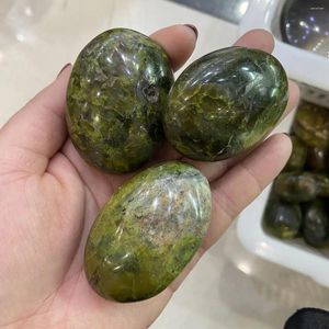 Decorative Figurines 1PCS Natural Green Opal Palm Healing Stone Crystal Polished Specimen Madagascar