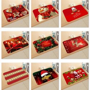 Carpets 8 PCS Christmas Decorative Doormat Bathroom Rugs Bath Mat Outdoor Carpet Navidad Xmas Gift Year Ornaments Wholesale XB