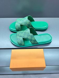 2024 Summer Design Men Slide Flats OASIS sandals Shoes Calfskin Rubber Sole Mules Comfort Footwear Slip On Beach Slipper Luxury Walking EU38-46