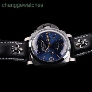 Zegarek męski mechaniczny zegarek luksusowy PAM00670 płynna tarcza 47 mm ręczne mechaniczne męskie tytanowe niebieskie dysk pełny zestaw