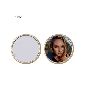 Sublimation Blank Gold Metal Pin Brosches With Butterfly Clutch Round Form Badge For Custom Name Printing 0412