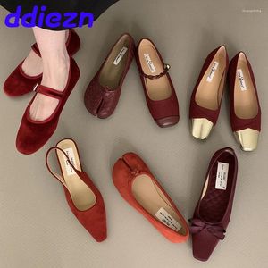 Casual Shoes Footwear Red Women Flats With 2024 Spring Summer Female Soft Fashion Shallow Ladies