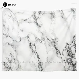 Tapestries White Marble Elegant Natural Gray Tapestry Fun Wall Hanging For Living Room Bedroom Dorm Home Decor