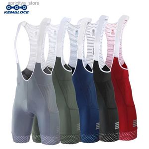 Shorts de ciclismo Kalocing Cycling Bib Shorts com bolsos laterais homem azul cinza de bicicleta vermelha vermelho Gel Pad de alta qualidade Bicyc calça de babador l48